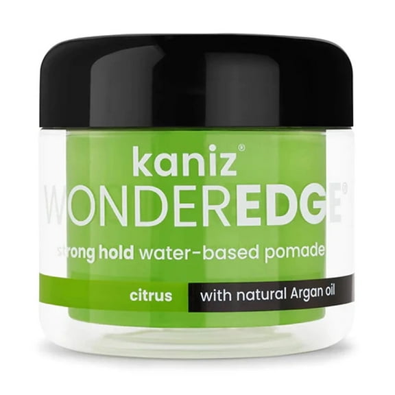 Kaniz Wonder Edge Strong Hold Water Based Pomade with Argan Oil, Citrus, 4 Oz