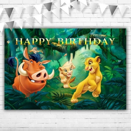 Image of Lion King Backdrop for Birthday Party - Jungle Safari Theme for Boys and Girls