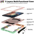 thumbnail image 3 of Rugged Case for iPad Pro 11 Inch 5th Generation 2024 (A2837 / A3006), Heavy Duty Protection Case with Shoulder Strap + Pencil Holder + 360° Rotating Hand Strap + Kickstand 3 In 1 Cover, Coral, 3 of 11