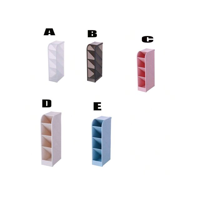 1pc Pen Holder, Transparent Plastic Multi-Grid Storage Box, Creative Makeup Desktop Organizer, Desk Stationery Storage Rack