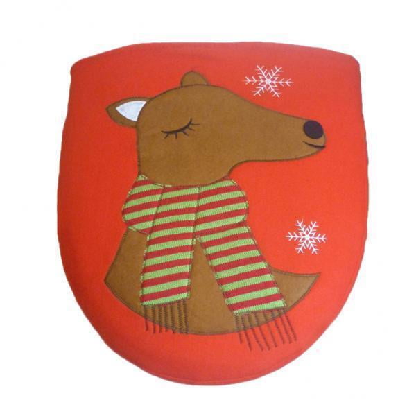 2x Decoración de Navidad para Hogar Adornos perfecl Cubierta de asiento de inodoro de Navidad