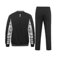 thumbnail image 3 of Men's 2Pc V Neck Tracksuit, 4 Way Stretch Reflective for Gym Running Black Light Gray S, 3 of 8