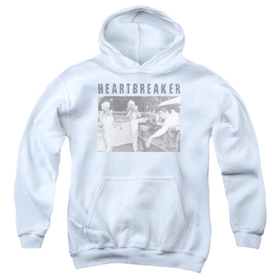 Elvis Presley Heartbreaker Youth Pullover Hoodie Sweatshirt White