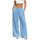 thumbnail image 1 of Pantalones de Cintura Elástica de las Mujeres Color Sólido Casual Bolsillo Pantalones de Pierna Recta para el Uso Deportivo Diario, 1 of 7
