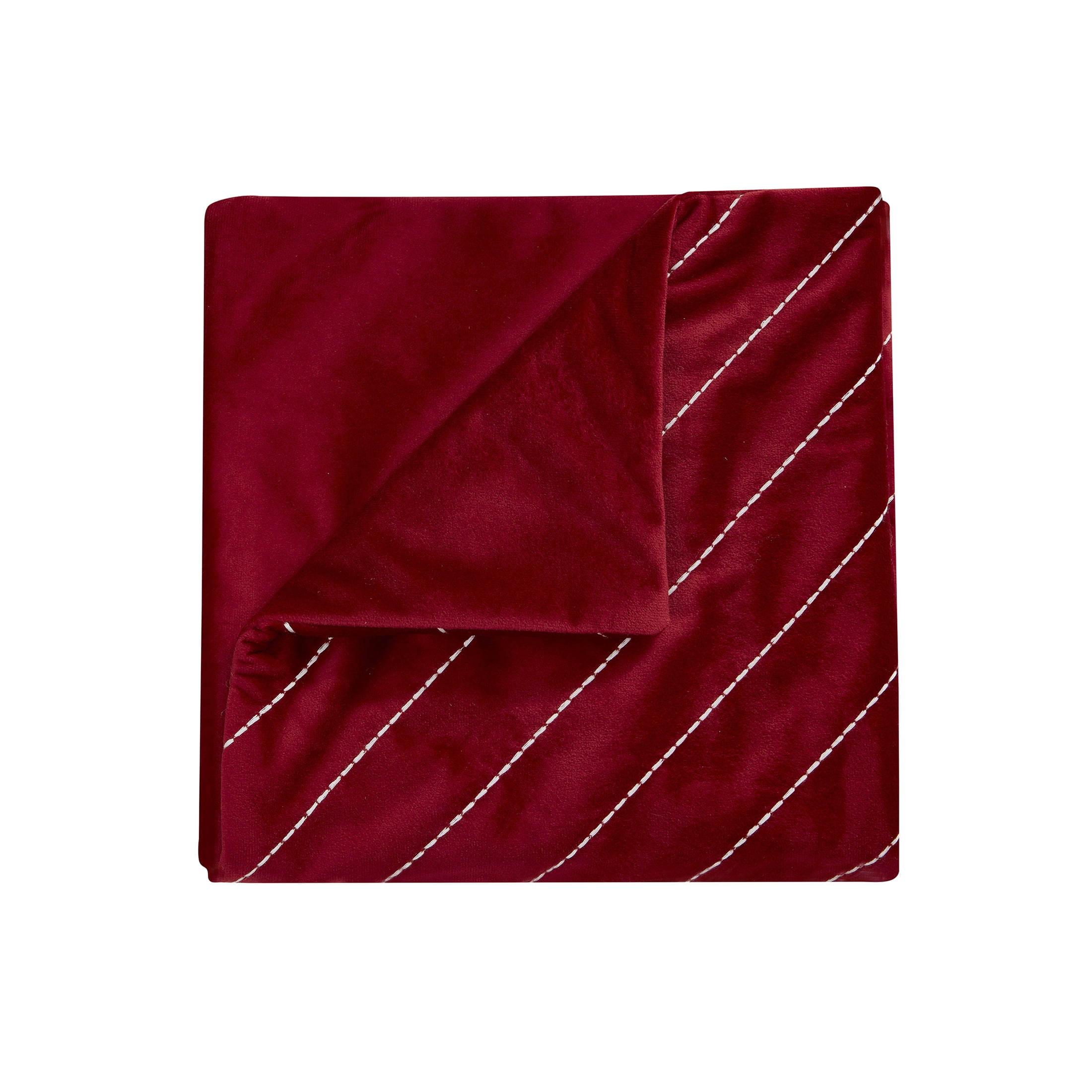 My Texas House Luna Dutch Velvet Decorative Pillow Cover, 22" x 22", Red/White