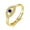 Yellow Gold, variant on 14K Gold Over 925 Sterling Silver Adjustable Evil Eye Ring with Sapphire and Moissanite, S925 Sterling Silver Protection Band, Jewelry for Women