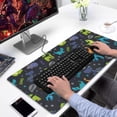thumbnail image 2 of Long Mouse Pads for Desk,DarkBlue Dinosaurs Words Pattern Desk Mats on Top Of Desks, Desk Mouse Pad Extra Large with 3mm Non-Slip Base and Stitched Edge for Gaming,Office,Work,Home 31.5"x15.7", 2 of 6