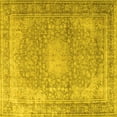 thumbnail image 1 of Ahgly Company Machine Washable Indoor Square Persian Yellow Traditional Area Rugs, 5' Square, 1 of 4