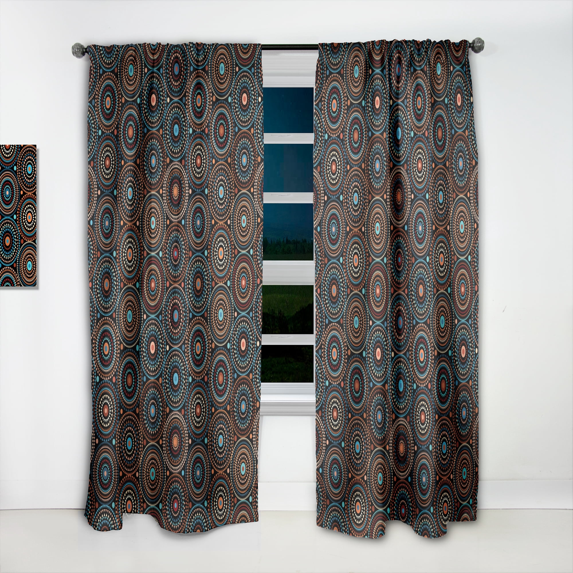 Designart 'Bituminous Impressions IV' Bohemian & Eclectic Curtain Panel