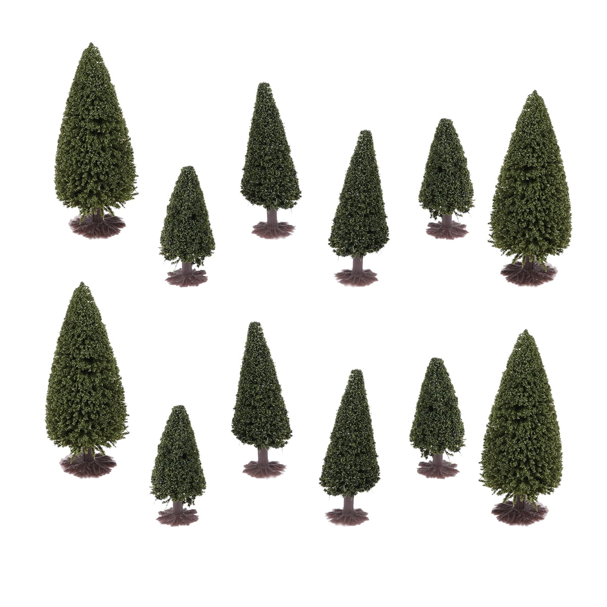 WINOMO 15pcs 1/100 1/150 1/200 Green Scenery Landscape Model Cedar Trees Artificial Trees