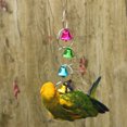 thumbnail image 3 of Flmtop 5Pcs Colorful Pet Bird Parrot Cage Swing Hammock Hanging Bells Rings Chew Toy Multicolor, 3 of 8