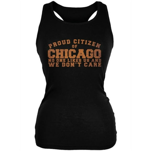 Proud No One Likes Chicago Black Juniors Soft Tank Top - Small