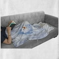 thumbnail image 6 of Winter Soft Flannel Fleece Throw Blanket, Kids Toddler Design Happy Snowman Cartoon Style Merry Christmas Theme, Cozy Plush for Indoor and Outdoor Use, 70" x 90", Pale Blue White, by Ambesonne, 6 of 6