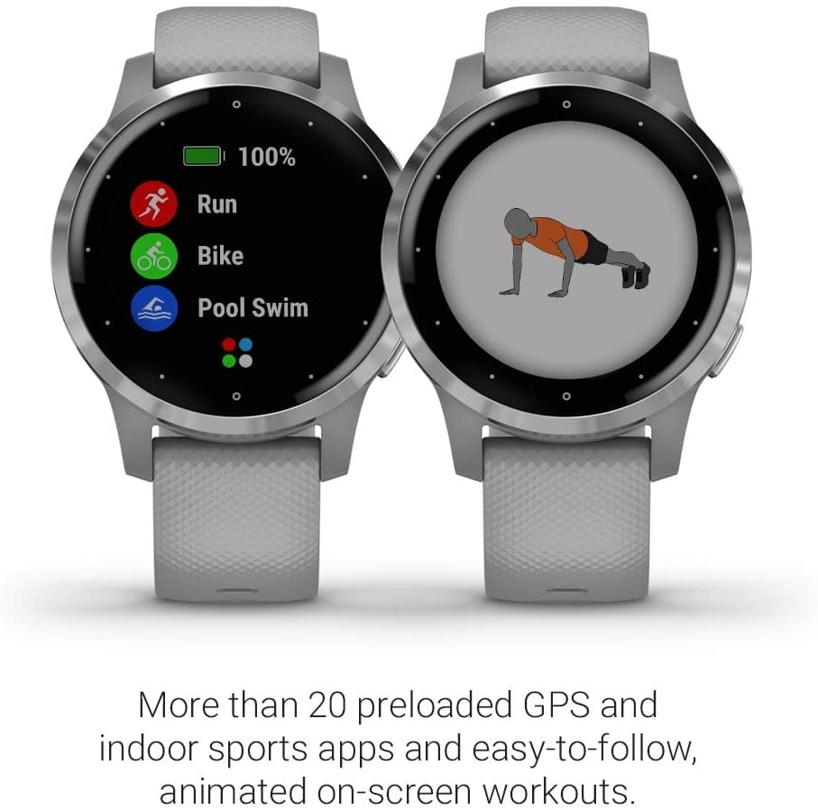 Open Box Garmin GPS Smartwatch vivoactive 4S Silver Gray - Walmart