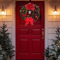 thumbnail image 3 of 2024 Large Christmas Wreaths For Front Door Artificial Lighted Christmas Wreath With Bow Ribbon Red Christmas Front Door Wreath With Christmas Christmas, 3 of 9