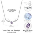 thumbnail image 5 of 925 Sterling Silver Butterfly Necklace/Antler Deer Necklace,Adjustable Silver Birthstone Necklace for Women,Birthstone Jewelry Gift for Her, 5 of 18