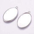 thumbnail image 3 of 10pcs 20x30mm Oval Blank Pendants Pendant Bezel Trays Stainless Steel Cabochon Settings Plain Edge Bezel Cups, 3 of 3