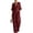 #01Wine, variant on Women's Light Blue V-Neck Wide-Leg Jumpsuit, Batwing Sleeve Ruched Waist Maxi Jumpsuit Red 2XL
