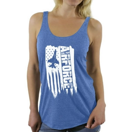 Air Force One In Women Awkward Styles American Flag Airforce Women Racerback Tank Top One Nation Pro America Airforce Women Shirt I'm American 4th of July Airforce Tank for Women USA Gifts Patriotic Airforce Women Top ()