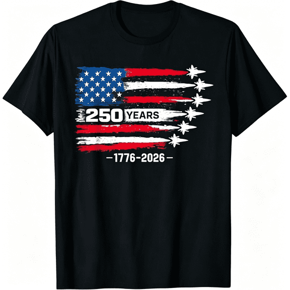 2D Custom 250 Anniversary USA 250th American 250 Years 4th July 2026 T-Shirt