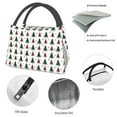 thumbnail image 4 of Yiaed Buffalo Plaid Christmas Trees Print Lunch box lunch bag Portable Insulated Lunch Box for Women Men Cooler Tote Bag with Front Pocket for Work Picnic Travel, 4 of 6