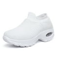 thumbnail image 5 of Rokment Womens Air Cushion Orthopedic Walking Shoes with Arch Support Comfortable Knit Slip on Socks Nursing Work Sneakers for Plantar Fasciitis White Size 8, 5 of 8