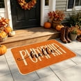 thumbnail image 5 of Hovilon 16x24 Inch Fall Pumpkin Thanksgiving Doormat, Orange Polyester Welcome Mat, Non-Slip Washable Autumn Harvest Door Rug for Front Porch Entryway Kitchen, Indoor Outdoor Farmhouse Home Decor, 5 of 6