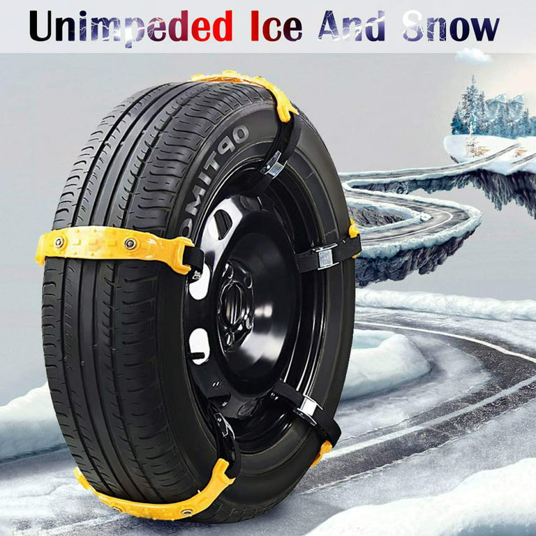 Jeremywell Snow Chains Anti-Skid Anti Slip Emergency Snow Tire Chains -  Portable Emergency Traction Snow Mud Chains Universal Adjustable 10pcs Car  Security Chains for SUV and Cars (Yellow-10pcs) 