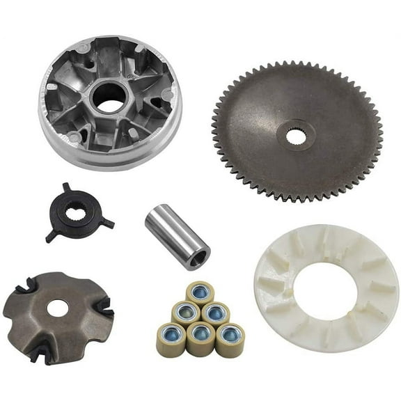 Complete Variator Kits for Gy6 50cc/80cc 139QMB/147QMD Engine, Drive Wheel Assy Performance 8.5 Gram Rollers CVT Front Clutch for Scooter Atv and Gokart