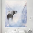 thumbnail image 1 of Animal Tapestry, Standing in the Clouds Freedom Metaphor Blessedimal Strength Concept, Fabric Wall Hanging Decor for Bedroom Living Room Dorm, 5 Sizes, Grey Blue, by Ambesonne, 1 of 1