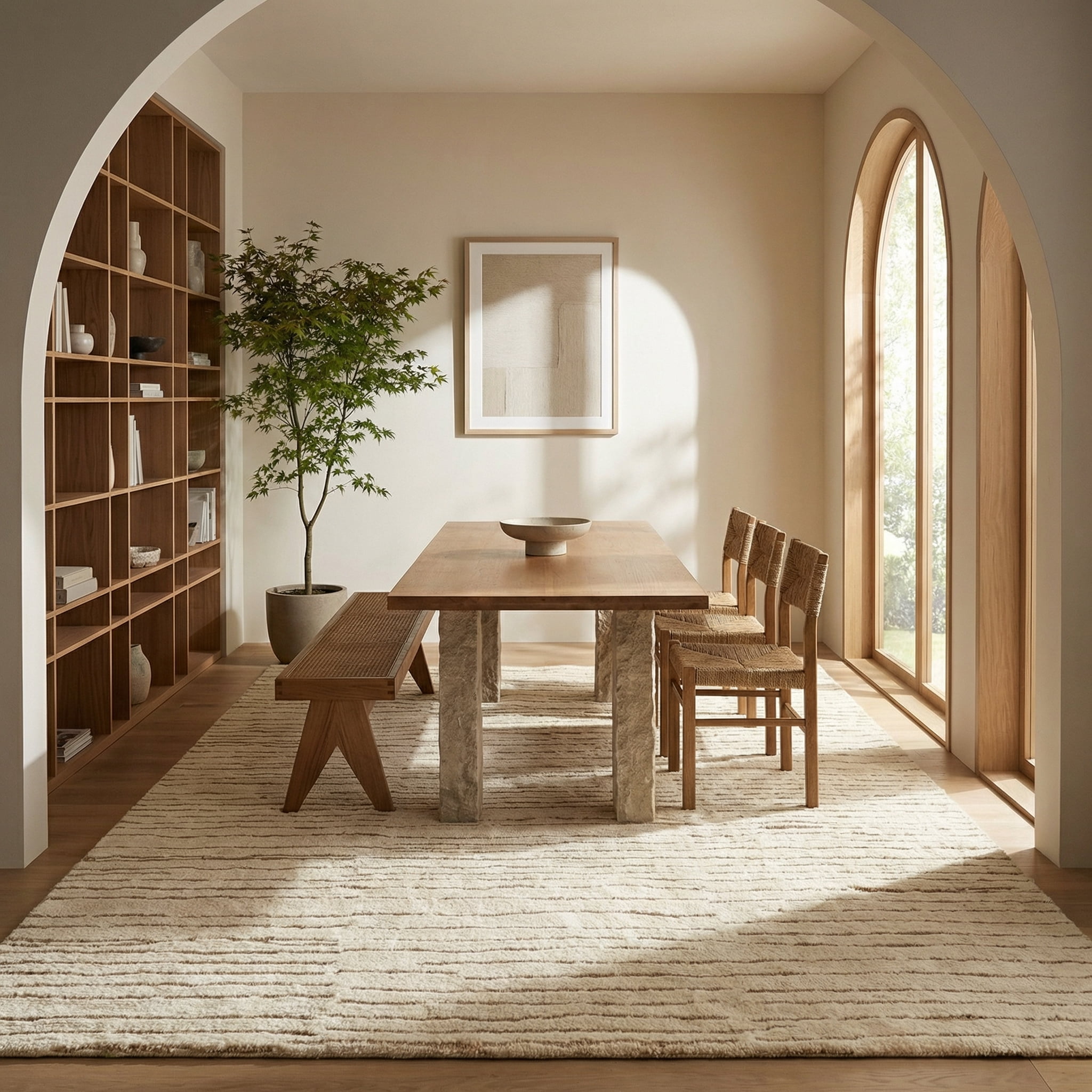 Rug Branch Maya Modern Boho Beige Grey Indoor Hand-Tufted Area Rug