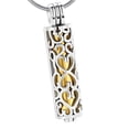 thumbnail image 5 of EHJRE Cylinder Urn Necklace Keepsake Jewelry Retro Stainless Steel Pendant Cremation Urn Holder for Father's Day Gift Cat and Gold, 5 of 9