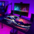 thumbnail image 5 of Simpkeely Japanese Sea Wave Mouse Pad, Blacklight Kanagawa Gaming Waterproof Extended Large Desk Pad Long Computer Keyboard Big Mouse Mat with 3mm Non-Slip Rubber Base for Office Home - 31.5" x 11.8", 5 of 8