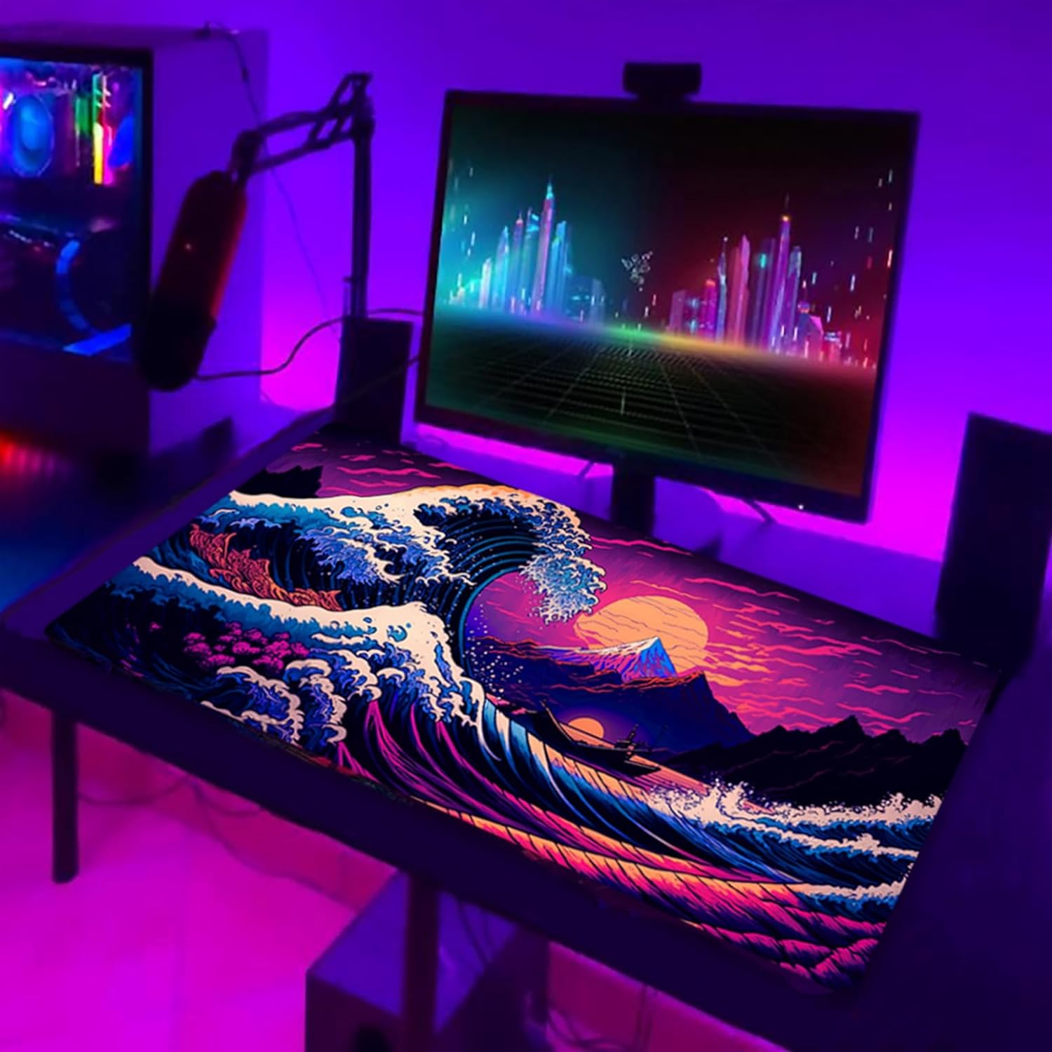 Simpkeely Japanese Sea Wave Gaming Mouse Pad 31.5 x 11.8 Inch photo 4