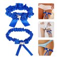 thumbnail image 3 of 1 Set Bride Garters Bowknot Leg Garters Bridal Leg Belts Bride Thigh Bands, 3 of 8