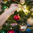 thumbnail image 5 of XEAZON Christmas Bows Decorations for Xmas Tree, 12PCS Mini Ribbons Glitter Bow for Wreath, Xmas Tree Ornaments Pendant for Party Desktop Christmas Wreaths Gift Wrapping Supplies (Gold), 5 of 7