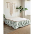 thumbnail image 2 of Green Plant Bed Skirt Queen Size 16" Drop Watercolor Eucalyptus Leaf Farm Ruffled Wrap Around Bed Skirts Adjustable Elastic Bedskirt Dust Ruffle for Queen Size Bed, 2 of 7