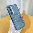 thumbnail image 2 of Magnetic Case for Samsung Galaxy S24 Plus with Camera Lens Protector [Compatible with Magsafe] Glitter Bling Cover for Women Girls Shockproof Soft TPU Protective Phone Case, Blue, 2 of 12
