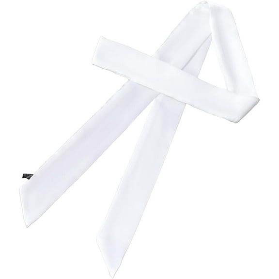 White Silk Chiffon Scarf Long Thin Solid Color Neckerchief Rectangle Skinny Belt Waistband Soft Satin Neck Tie Chocker Ribbon Scarves