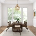 thumbnail image 3 of Plank+Beam 72" Classic Solid Wood Dining Table Set, Pecan Wirebrush, + 6 Chairs Black, 3 of 6