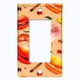thumbnail image 5 of Metal Light Switch Plate Cover Orange Macaroon Fruit Croissant French Desserts CAK015, 5 of 13