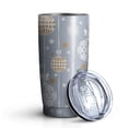 thumbnail image 2 of 20oz Insulated Tumbler Travel Coffee Tumbler with Lid Cup Holder Friendly Travel Coffee Mug Stainless Steel Thermos, 20 Oz Tumbler, Reusable Insulated Coffee Mug with Lid ( Christmas Snowflake ), 2 of 7