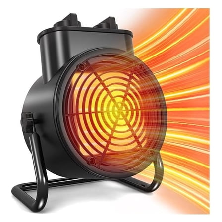 NBBNHH Greenhouse Heater, 1500W Electric Space Heater with Thermostat, 3S Fast Heating, Portable Patio Heater for Indoor Outdoor Use, Garage, Workshop