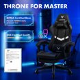 thumbnail image 5 of LUCKRACER Gaming Chair PU Leather Office Chair with Foorest&Linkage Armrests, Black, 5 of 7