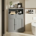 thumbnail image 4 of Walsunny Bathroom Storage Cabinets for Floor with 2 Doors 2 Drawers Freestanding Wooden Shelves Organizer Cupboard for Small Spaces Bathroom Living Room Bedroom Entryway Gray, 4 of 7