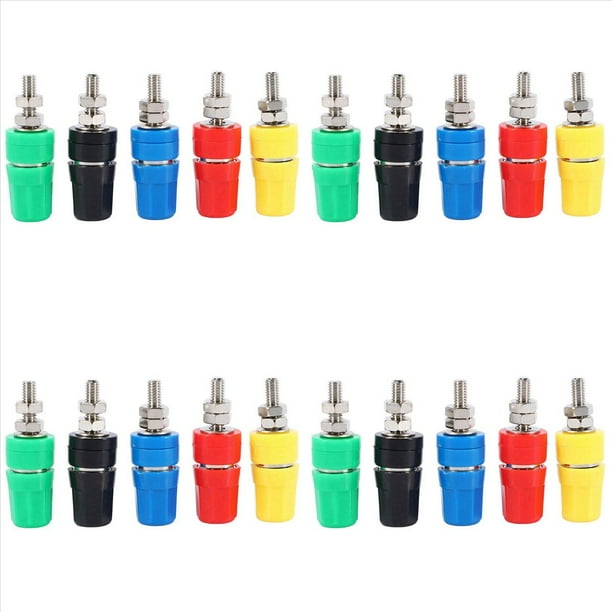 20Pcs M4X36 Terminal de Cobre Puro 4Mm PláTano del ZóCalo de 20A Conector de Conector Banana de Poste de UnióN