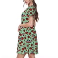 thumbnail image 2 of Logiee Ladybugs 3 Print Womens Summer Dress,Casual Short Sleeve Sundresses,Beach A-line Shift Dress with Pockets, 2 of 6