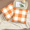 thumbnail image 6 of Ryan; Orange Buffalo Plaid Pillow Covers 18x18 Inch Set of 2 Geometric Chessboard Gingham Throw Pillow Cover Fall Buffalo Checkered Square Pillowcase Cushion Cases for Home Couch Bed Sofa, 6 of 7
