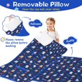 thumbnail image 3 of Dark Blue Christmas Dog and Snowman Pattern Toddler Nap Mats for Kids Preschool,59"x22" Sleeping Mat Bag or Kids,Toddler Sleeping Bag,Toddler Nap Mat or Daycare, 3 of 6