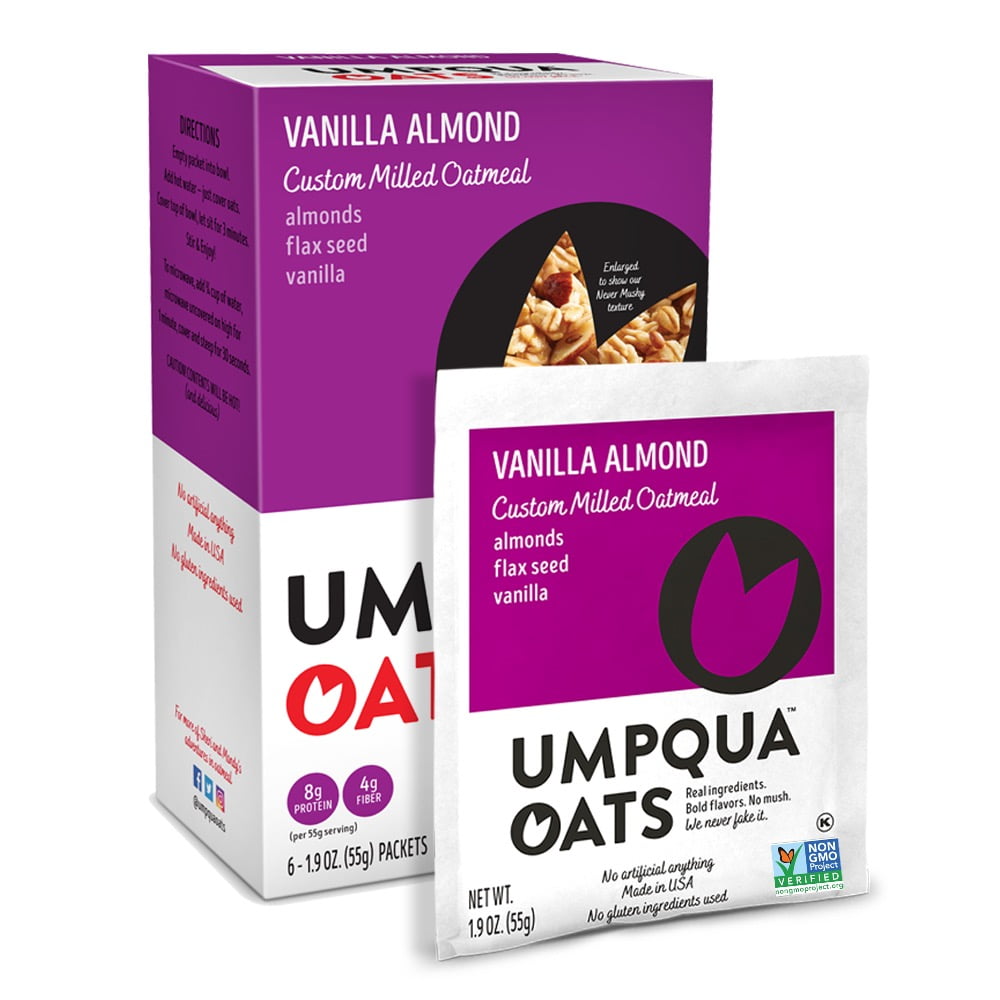 Umpqua Oats, Oatmeal Packets, Vanilla Almond, 1.9 oz, 6 Packets